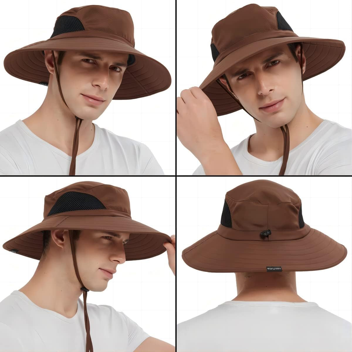 Wide Brim Sun Hat, UPF 50+ UV Protection Waterproof Packable Bucket Hat for Men & Women, Fishing Hiking Beach Garden