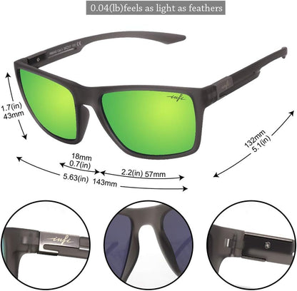 Fishing Sunglasses for Men Driving Running Golf Sports Glasses Square UV Protection Designer Style Unisex