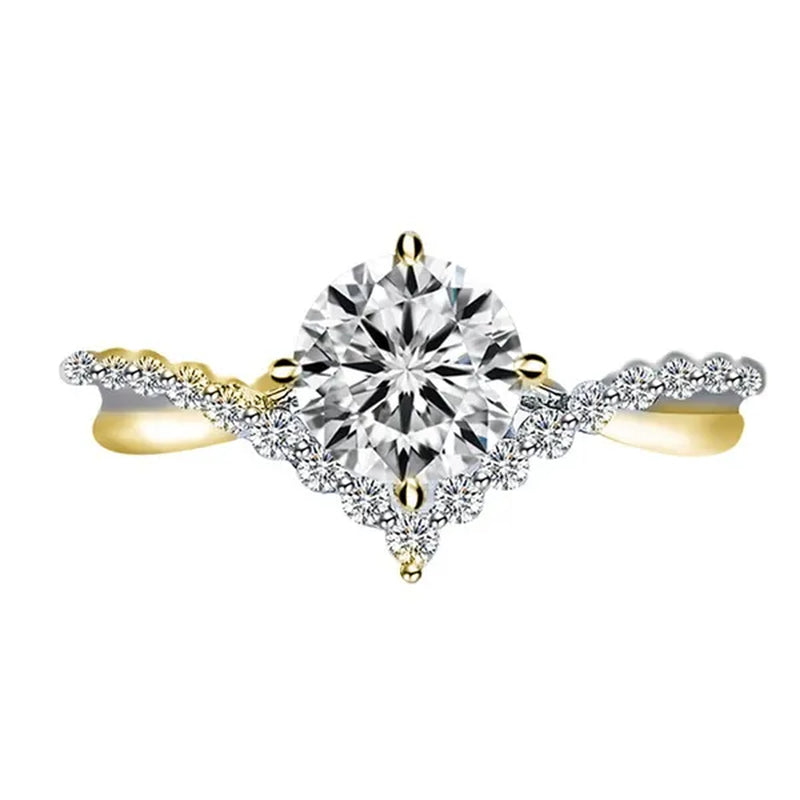 Luxury Bride Jewelry Trendy 925 Sterling Silver Criss Cross Ring White Sapphire Eternity Diamond Engagement Rings for Women Wedding Accessories Anniversary Party Gift