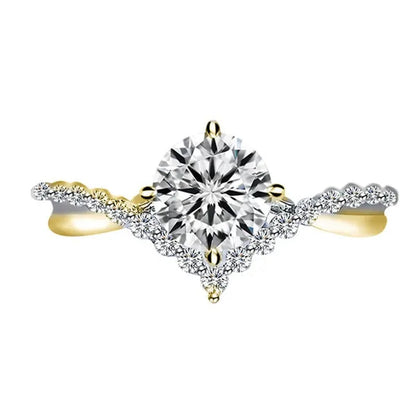 Luxury Bride Jewelry Trendy 925 Sterling Silver Criss Cross Ring White Sapphire Eternity Diamond Engagement Rings for Women Wedding Accessories Anniversary Party Gift