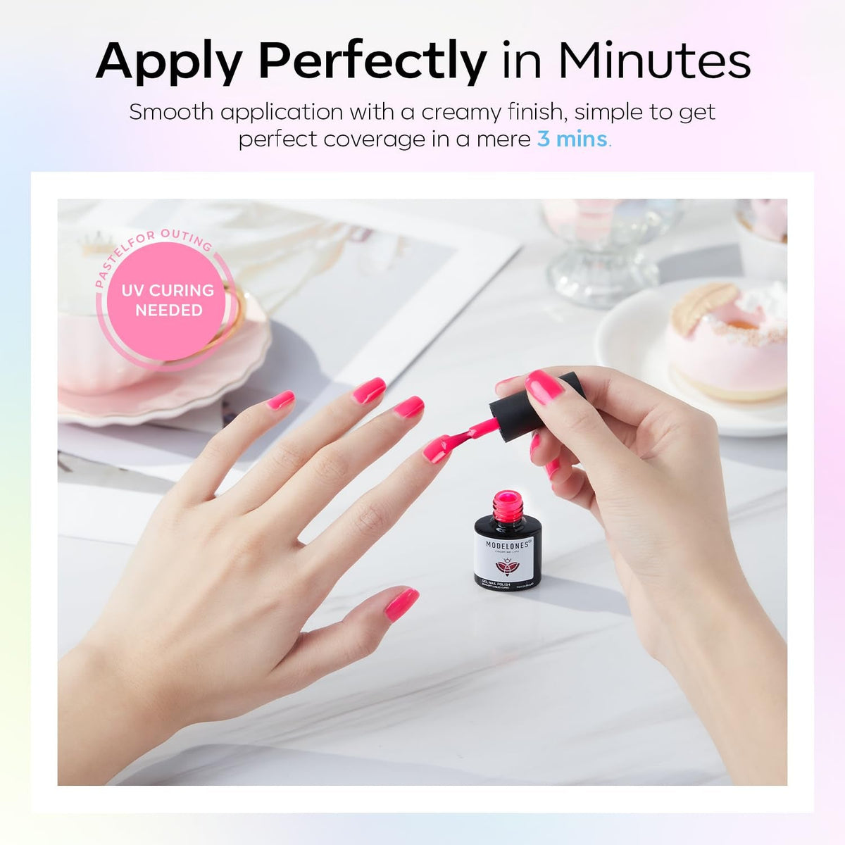 40 Pcs Gel Nail Polish Set, Spring Summer Rainbow Neon Gel Polish Bright Colors Colorful with Base & Top Coat DIY Salon Home Nail Polish Soak Off Nail Art Starter Kit Gift for Girls Women