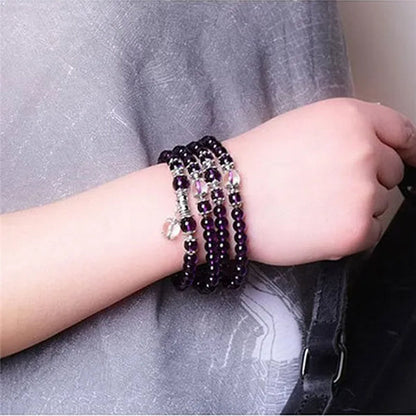 Buddhist Amethyst Bracelet Stones Chakra Dolphin Beaded Prayer Bangle