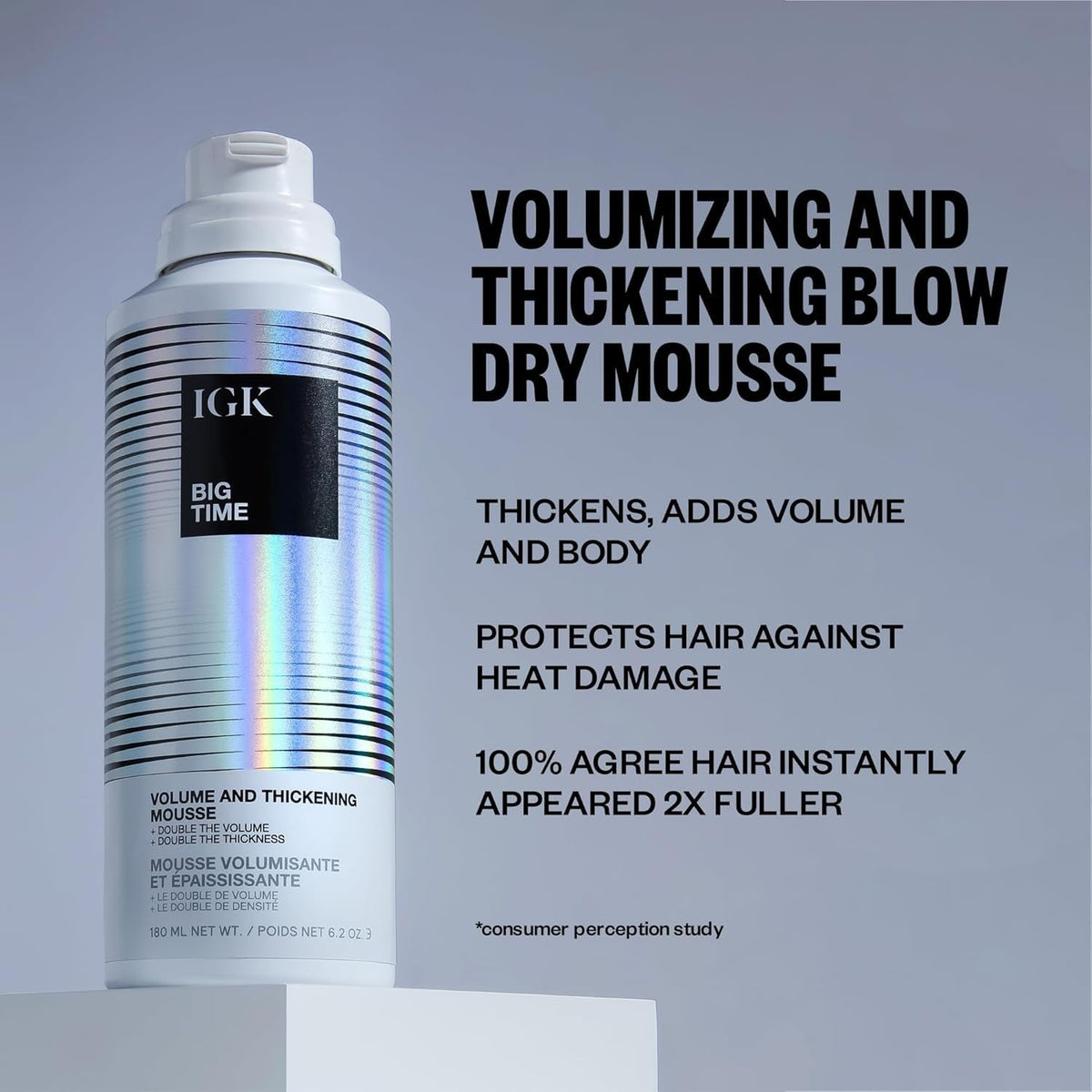 Big Time Volume Hair Mousse | Volume + Thickening + Lightweight Formula | 6.2 Oz