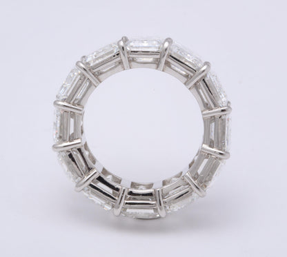 GIA Certified 18.51 Carat Emerald Cut Diamond Platinum Eternity Band