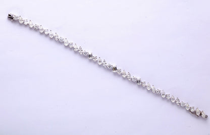 Exquisite 10.07 Carat Multi Shape Diamond Tennis Bracelet 18k Gold