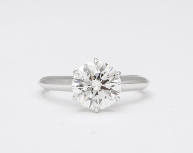 Tiffany & Co. 2.06ct Round Brilliant Diamond Solitaire Platinum Ring