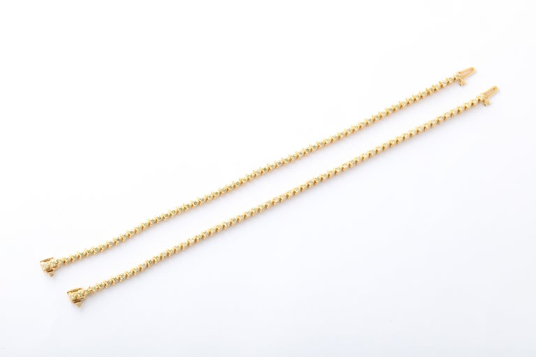14k Yellow Gold Round Yellow Diamond Tennis Bracelet Pair 5.80ctw