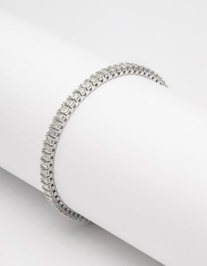 Exquisite 10.15 Carat Emerald Cut Diamond 14k White Gold Tennis Bracelet