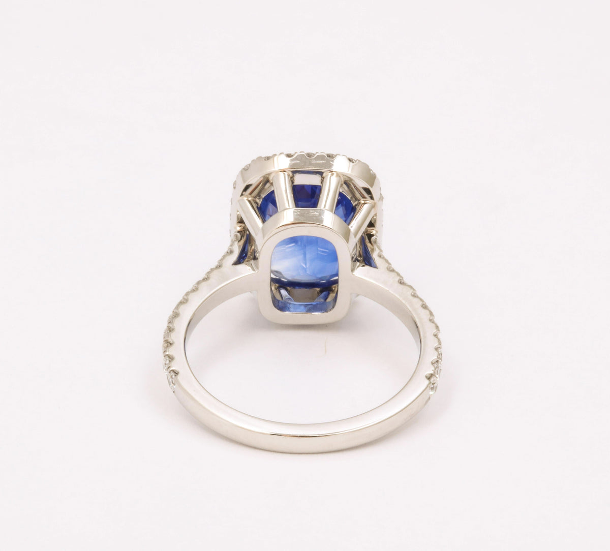 4.71 Carat Ceylon Sapphire and Diamond Platinum Halo Engagement Ring