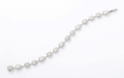 Elegant Multi Shape Diamond Illusion Tennis Bracelet 18k White Gold