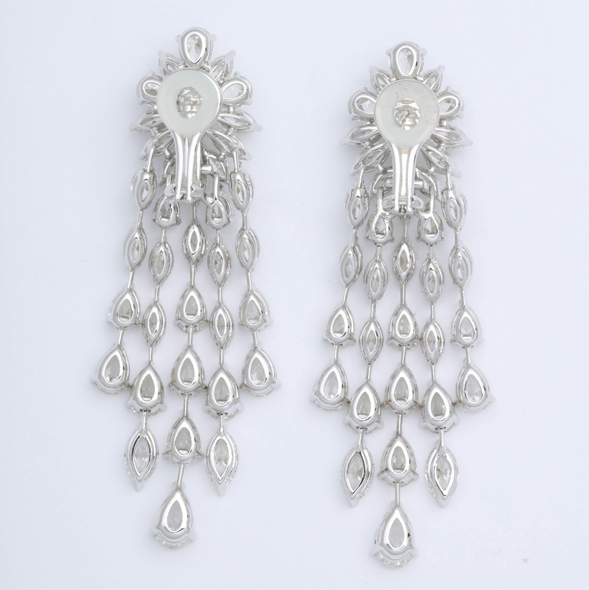 Important 36.41 Carat Marquise Pear Shape Diamond Dangle Drop Earrings