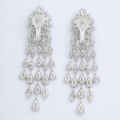 Important 36.41 Carat Marquise Pear Shape Diamond Dangle Drop Earrings