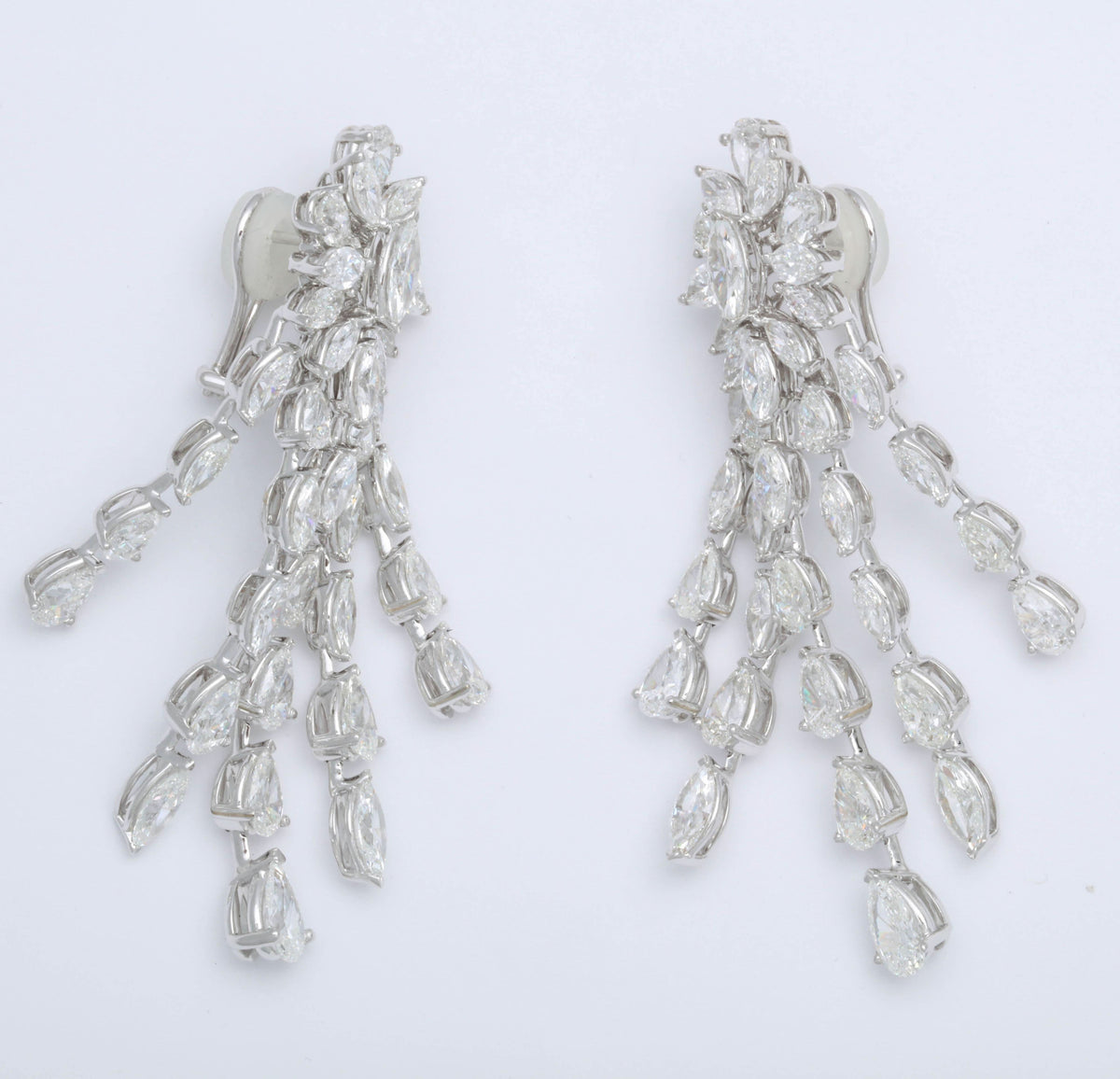Important 36.41 Carat Marquise Pear Shape Diamond Dangle Drop Earrings