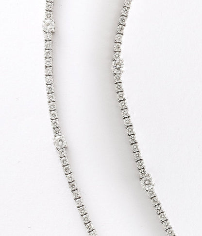 Exquisite 8.15ct Round Brilliant Diamond Tennis Necklace 18k White Gold