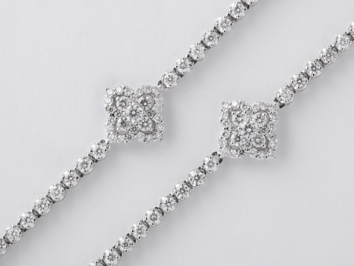 Premium 11.11ct Round Brilliant Diamond Tennis Necklace 18k White Gold