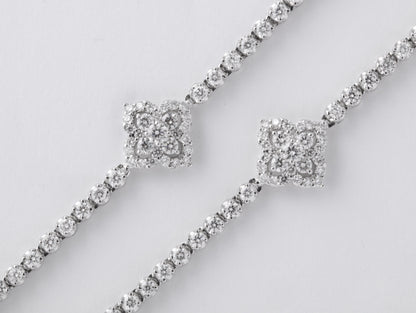 Premium 11.11ct Round Brilliant Diamond Tennis Necklace 18k White Gold