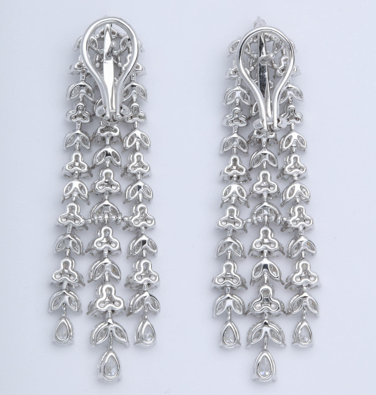 Impressive 10.52ct Diamond Dangle Earrings in 18k White Gold