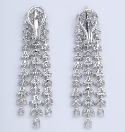 Impressive 10.52ct Diamond Dangle Earrings in 18k White Gold