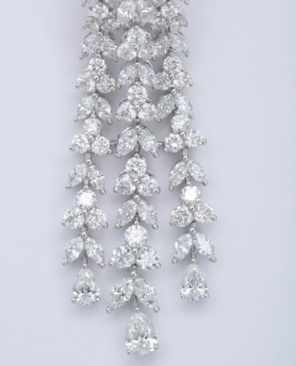 Impressive 10.52ct Diamond Dangle Earrings in 18k White Gold