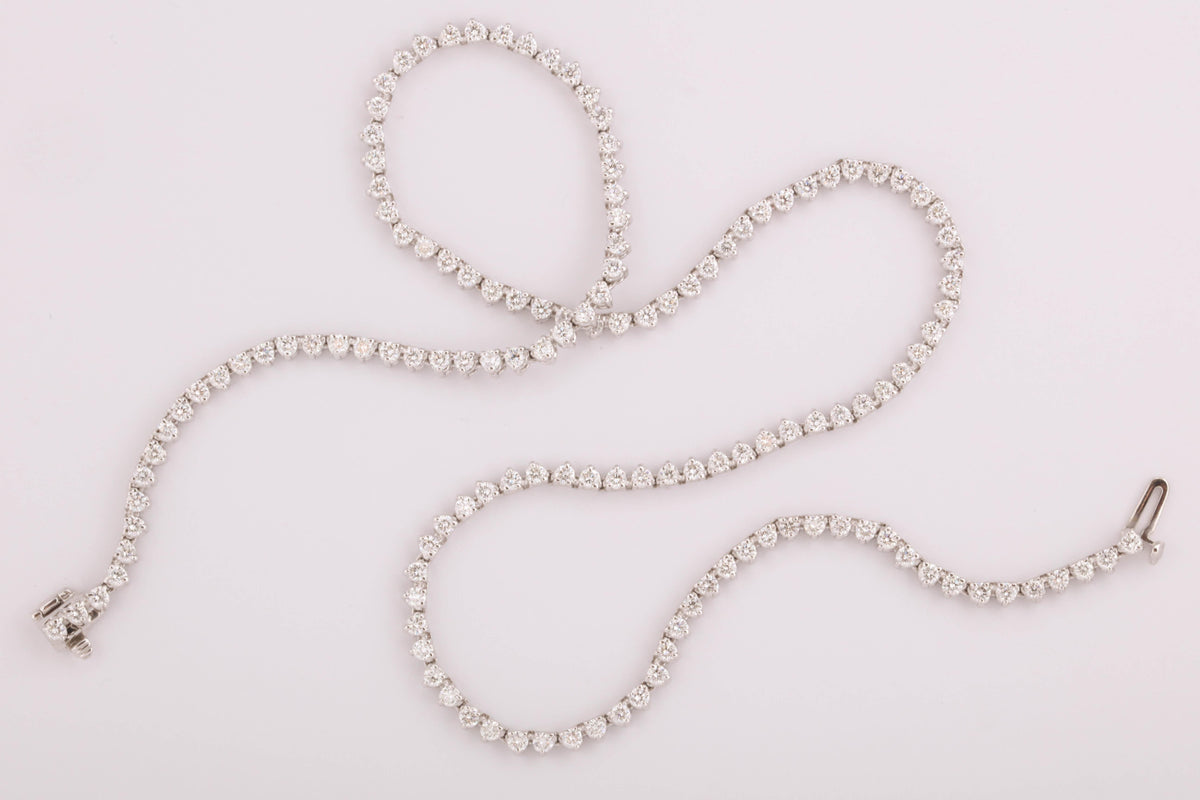 Diamond Choker Tennis Necklace 5.65 Carat Round Brilliant White Gold