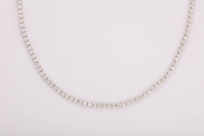 Diamond Choker Tennis Necklace 5.65 Carat Round Brilliant White Gold
