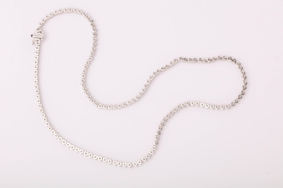 Diamond Choker Tennis Necklace 5.65 Carat Round Brilliant White Gold