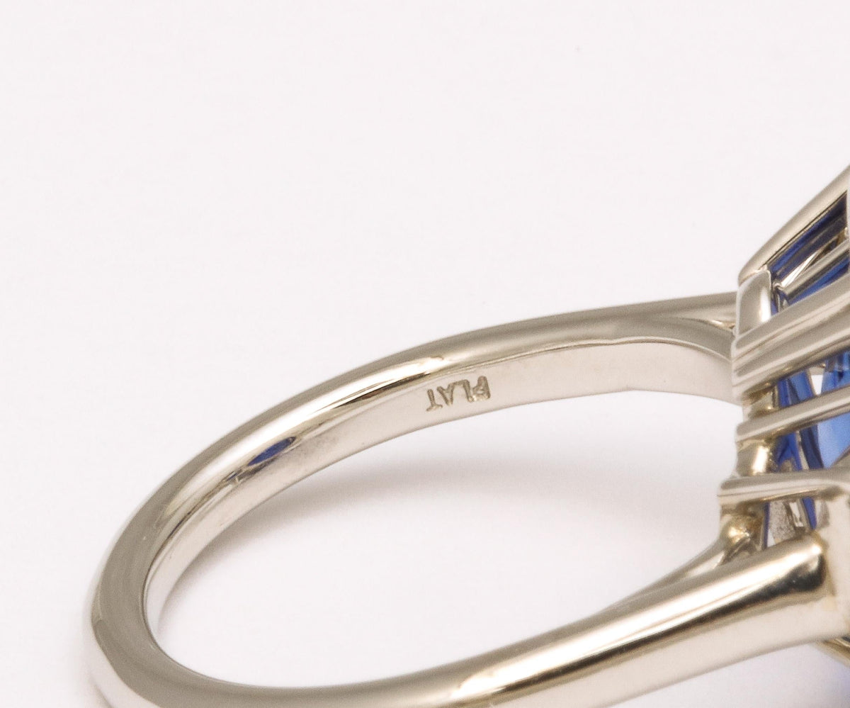 10 Carat Ceylon Vivid Blue Sapphire Diamond Platinum Custom Cocktail Ring