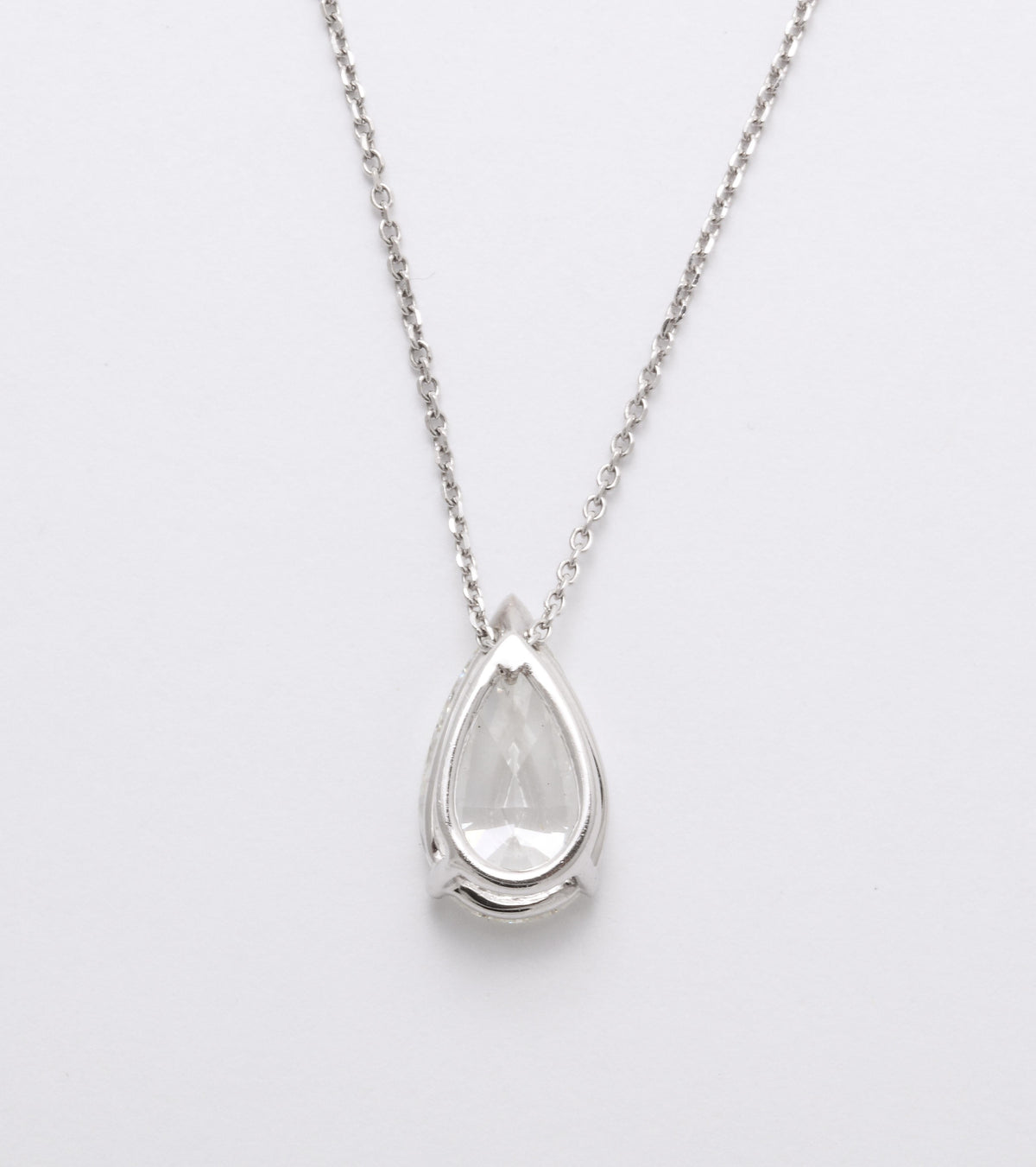 3.06 Carat GIA Pear Shape Diamond Solitaire Pendant Necklace