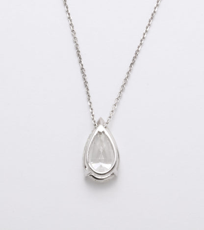 3.06 Carat GIA Pear Shape Diamond Solitaire Pendant Necklace