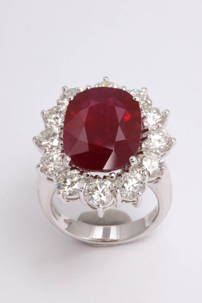 Damiani 9.11 Carat Fine Burma Ruby and Diamond Cocktail Ring
