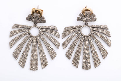 Diamond Scene New York 5.58ct Diamond Silver Gold Dangle Earrings