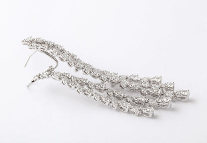 Exquisite 15.73 Carat Diamond Front Back Chandelier Dangle Earrings