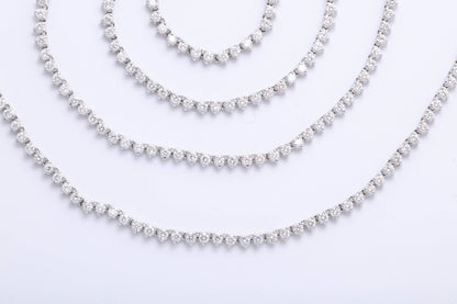 Stunning 12.42 Carat Round Brilliant Diamond Tennis Opera Necklace Gold