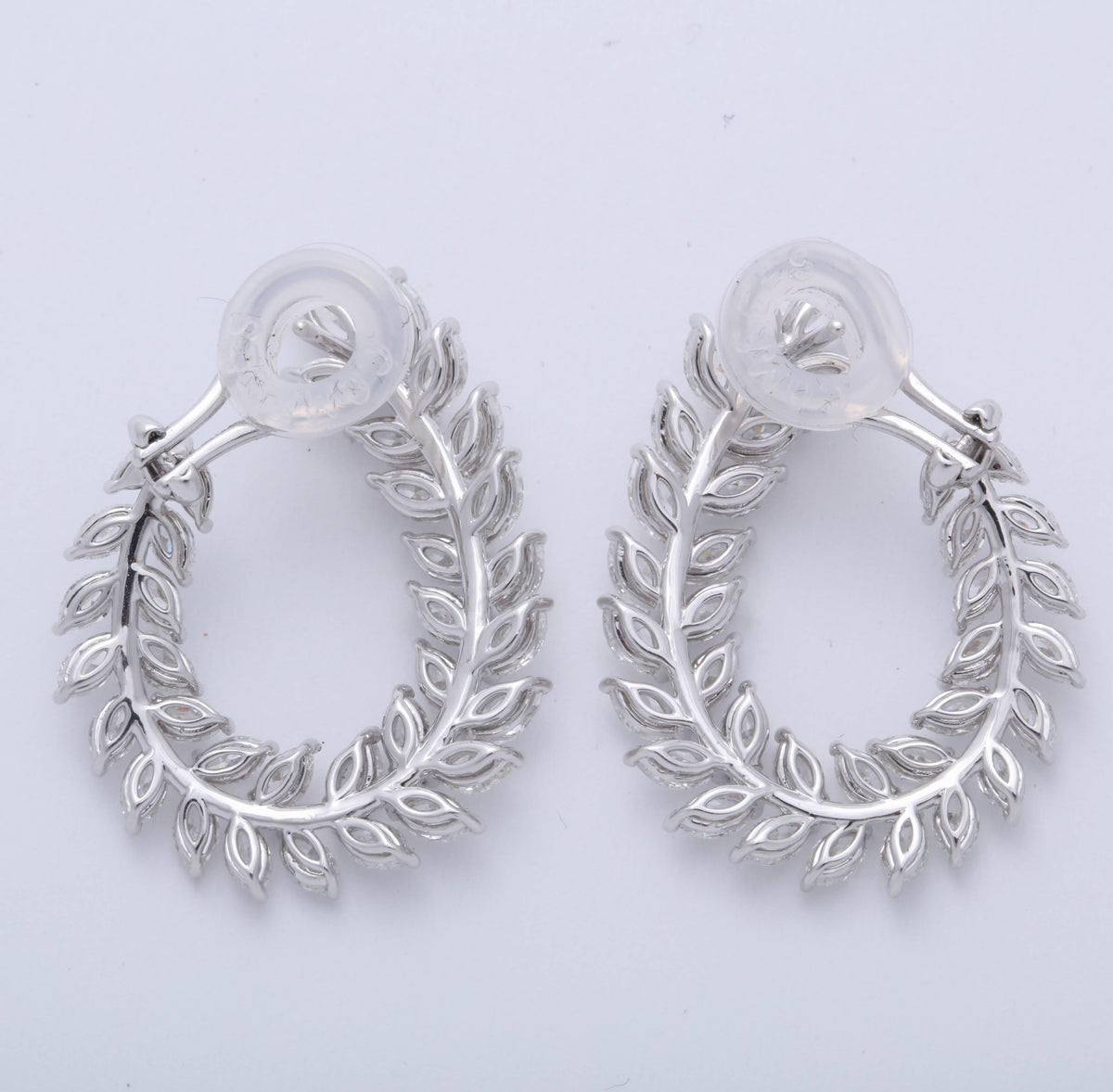 Diamond Scene 18k White Gold 6.97ct Marquise Diamond Swirl Earrings