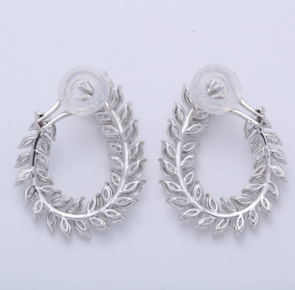 Diamond Scene 18k White Gold 6.97ct Marquise Diamond Swirl Earrings