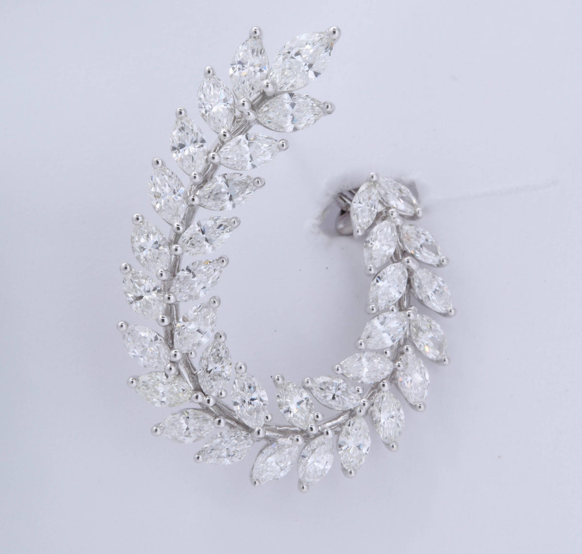 Diamond Scene 18k White Gold 6.97ct Marquise Diamond Swirl Earrings