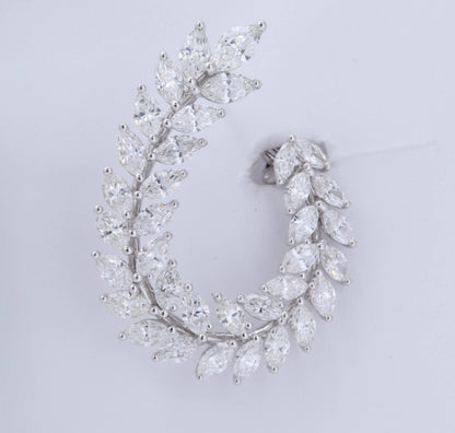 Diamond Scene 18k White Gold 6.97ct Marquise Diamond Swirl Earrings