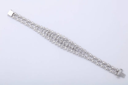 Stunning 14.48 Carat Marquise and Round Diamond 18k Gold Bracelet