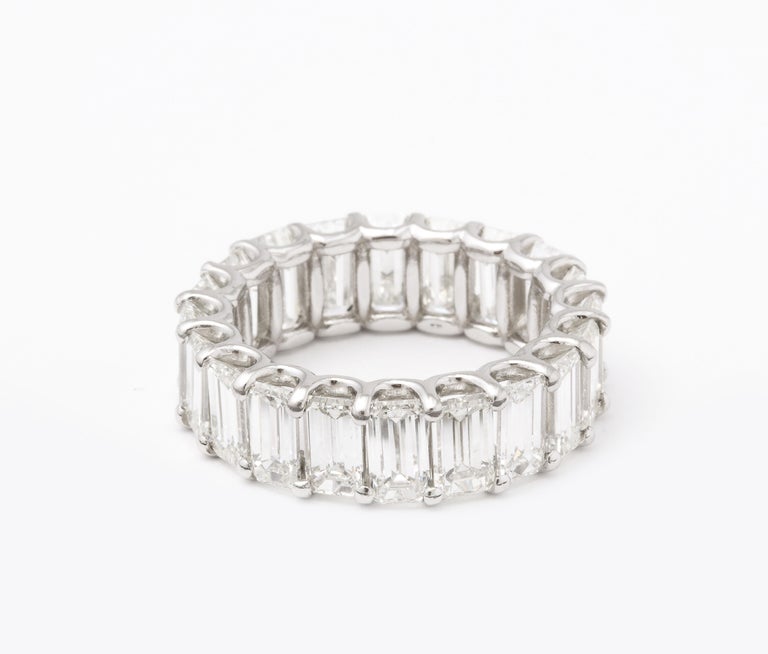 Emerald Cut Diamond Eternity Band in Custom Platinum Setting