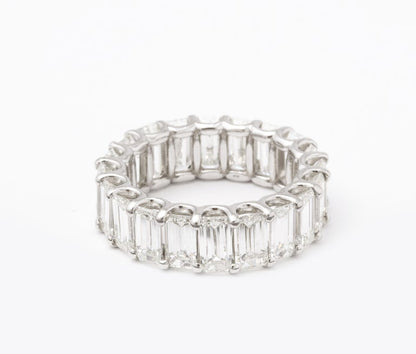 Emerald Cut Diamond Eternity Band in Custom Platinum Setting