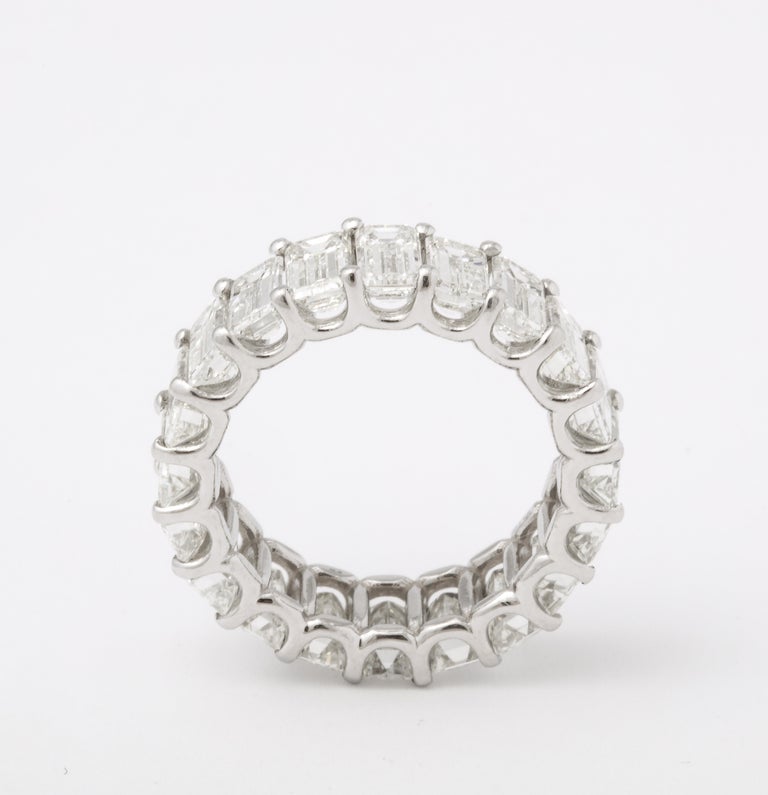 Emerald Cut Diamond Eternity Band in Custom Platinum Setting