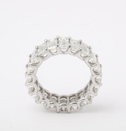 Emerald Cut Diamond Eternity Band in Custom Platinum Setting