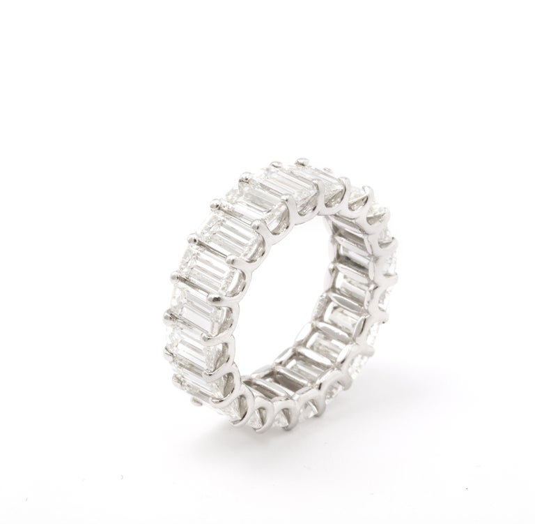 Emerald Cut Diamond Eternity Band in Custom Platinum Setting