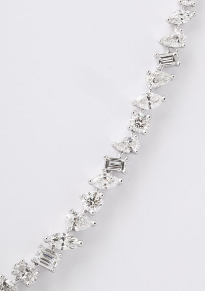 Multi-Shape 17.19ct Diamond Choker Necklace in 18k White Gold