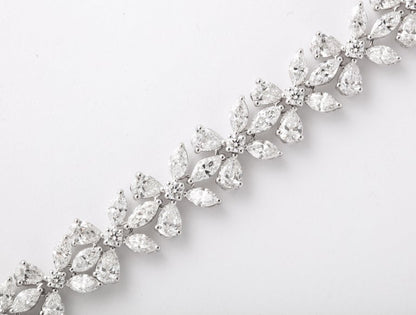 Timeless 17.65 Carat Pear and Marquise Diamond Platinum Bracelet