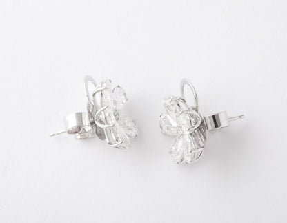 7.52 Carat Pear Diamond Flower Earrings in 18k White Gold