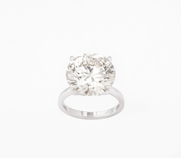 11 Carat GIA Certified Round Brilliant Diamond Platinum Engagement Ring