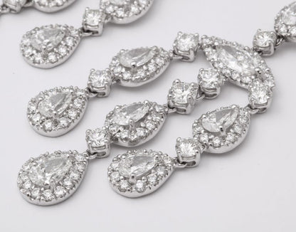Magnificent 23 Carat Diamond Chandelier Earrings in 18k White Gold
