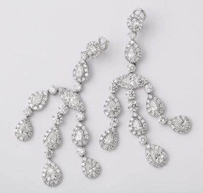 Magnificent 23 Carat Diamond Chandelier Earrings in 18k White Gold