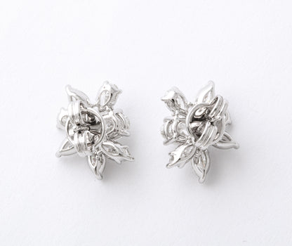 Diamond Scene 3.85ct Diamond Cluster 18k White Gold Stud Earrings